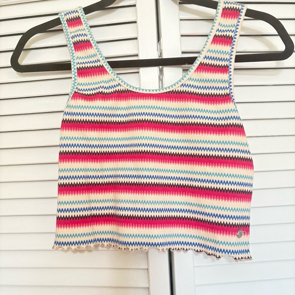 Roxy Multicolor Zigzag Crop Top